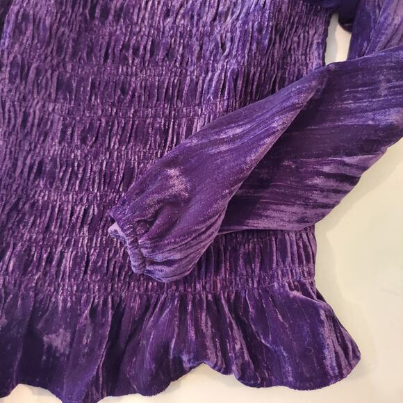 Maurices Velvet Blouse Top Large Peasant Renaissance Whimsigoth Peasant Witchy - Picture 8 of 8